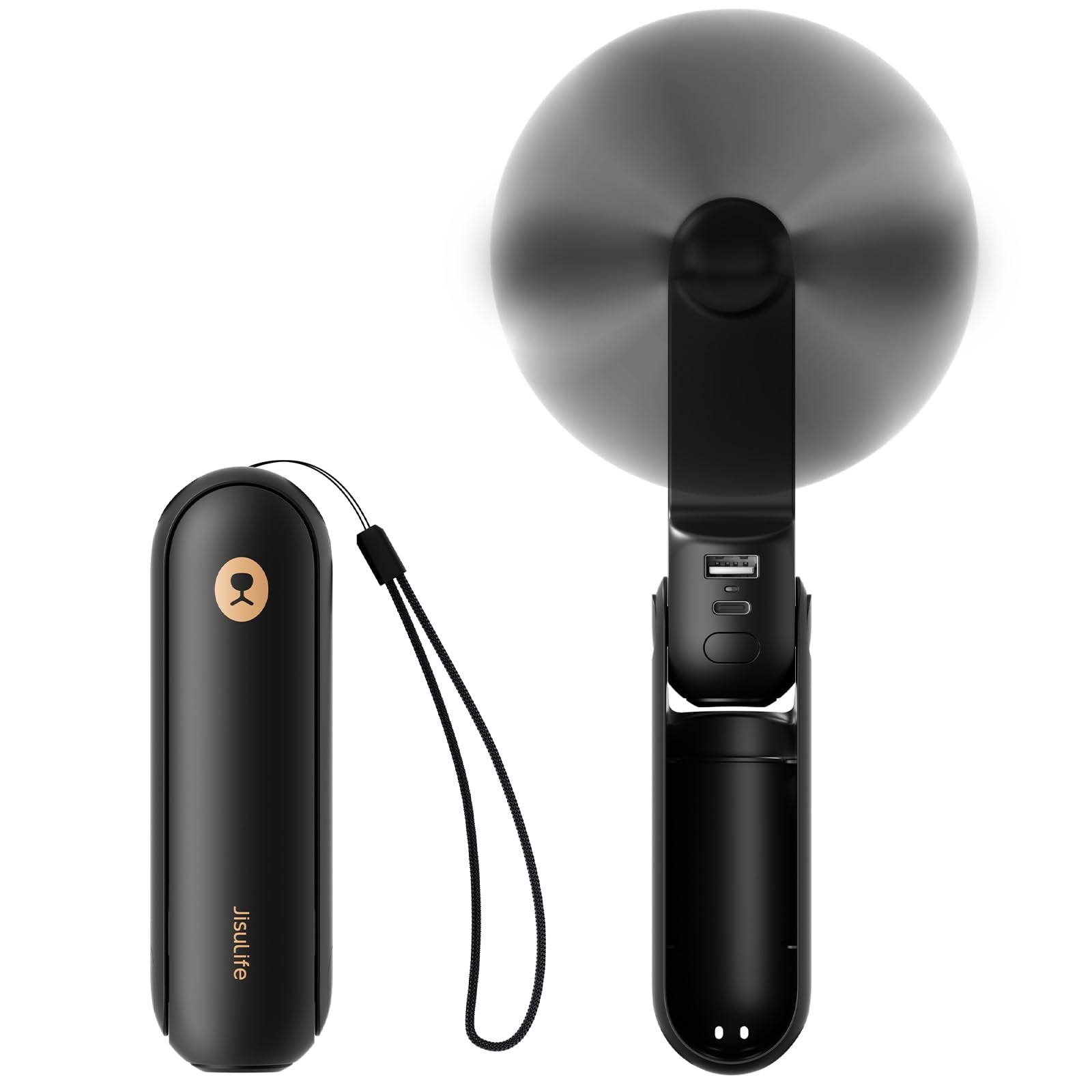 JISULIFE Portable Handheld Fan, Mini 3 In 1 with Rechargeable Battery, Personal Pocket Fan for Travel, Outdoor, USB Power Bank, Flashlight, Essential Ideal Gifts for Men/Women/Family/Friends - Blue